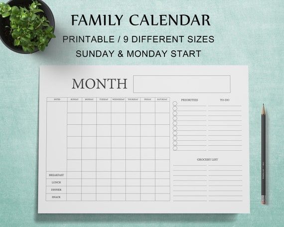 Familienkalender mit Aufgabenlisten zur gemeinsamen Alltagsplanung